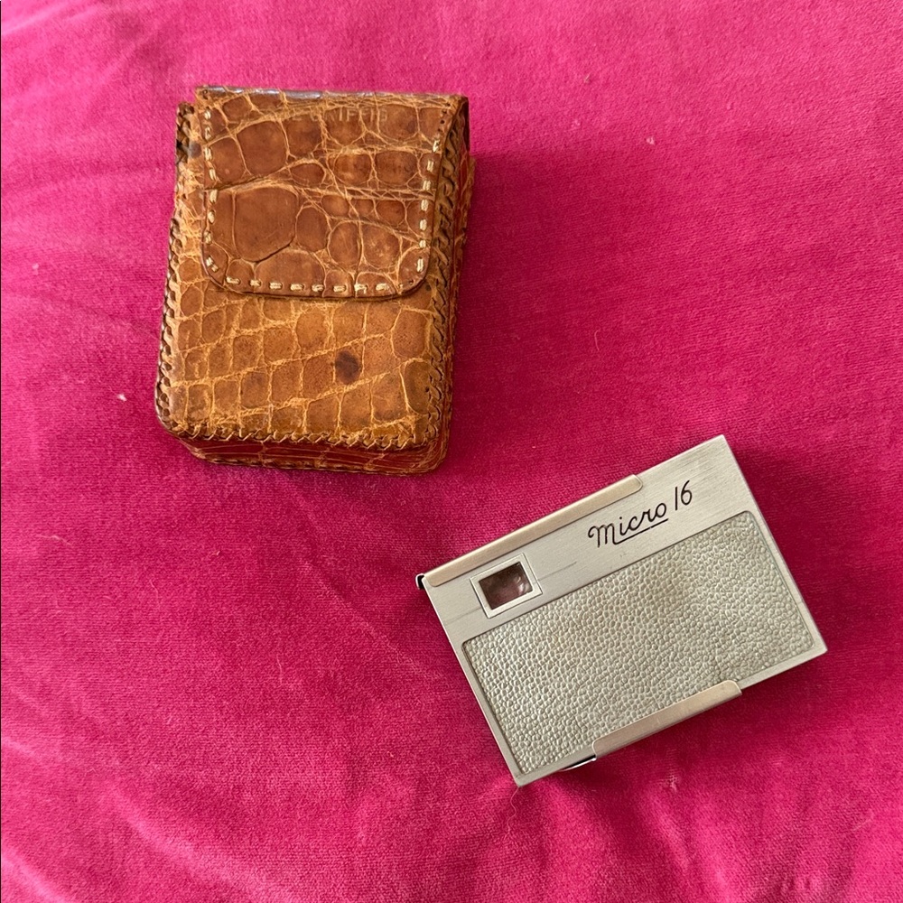 Vintage Whittaker Micro 16 Camera with Brown Leather Case